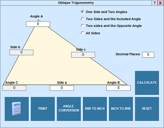 Machinist's Caclulator oblique trigonometry