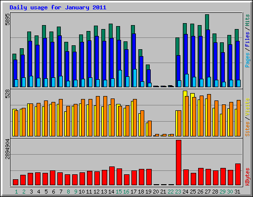 Daily usage for January 2011