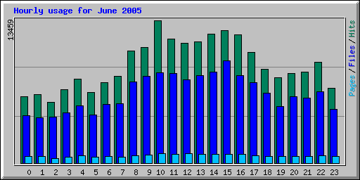 Hourly usage for June 2005