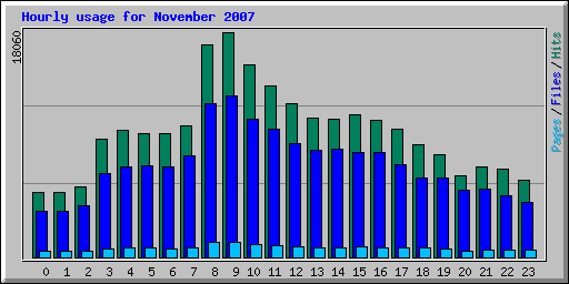Hourly usage for November 2007