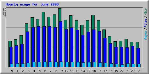 Hourly usage for June 2008