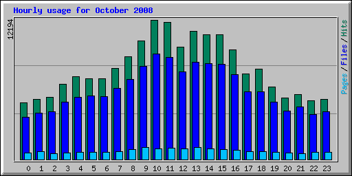 Hourly usage for October 2008