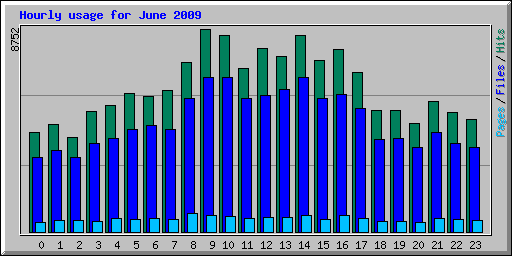 Hourly usage for June 2009