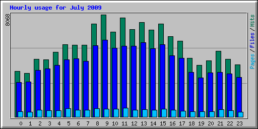 Hourly usage for July 2009