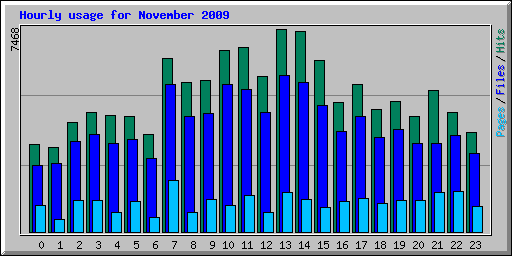 Hourly usage for November 2009