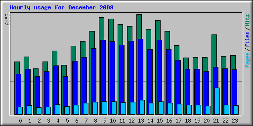 Hourly usage for December 2009