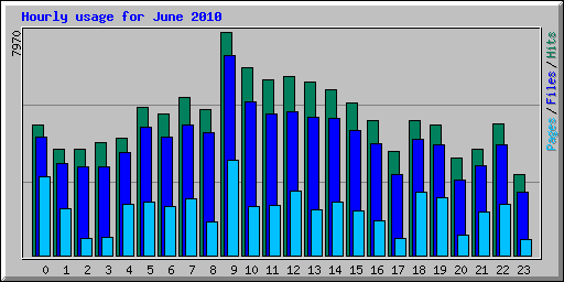 Hourly usage for June 2010