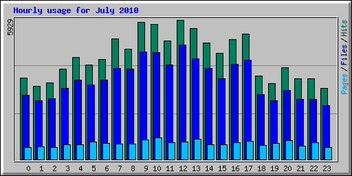 Hourly usage for July 2010