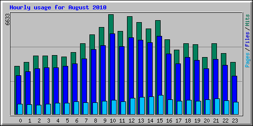 Hourly usage for August 2010