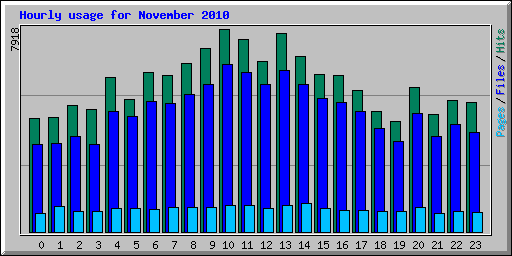 Hourly usage for November 2010