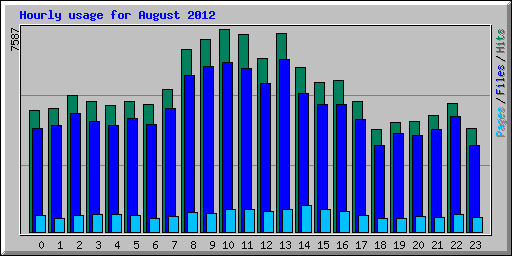 Hourly usage for August 2012
