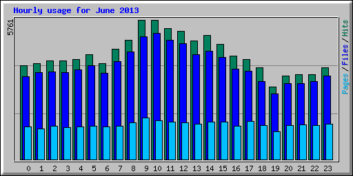 Hourly usage for June 2013
