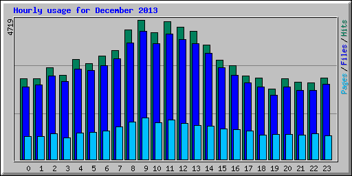 Hourly usage for December 2013