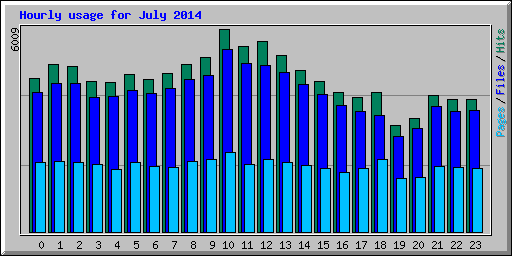 Hourly usage for July 2014
