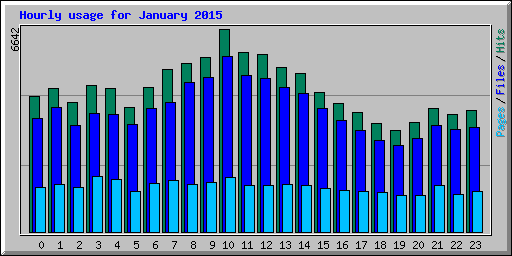 Hourly usage for January 2015