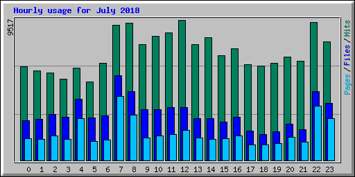 Hourly usage for July 2018