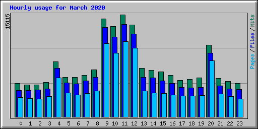 Hourly usage for March 2020